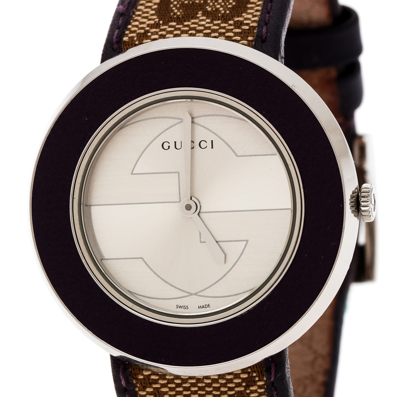 

Gucci Silver Stainless Steel U-Play, Brown