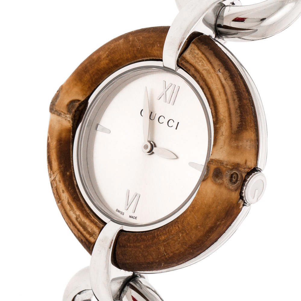 

Gucci Silver Stainless Steel Bamboo