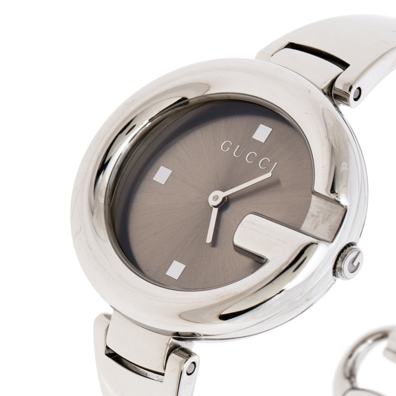 

Gucci Metallic Beige Stainless Steel Guccissima, Silver