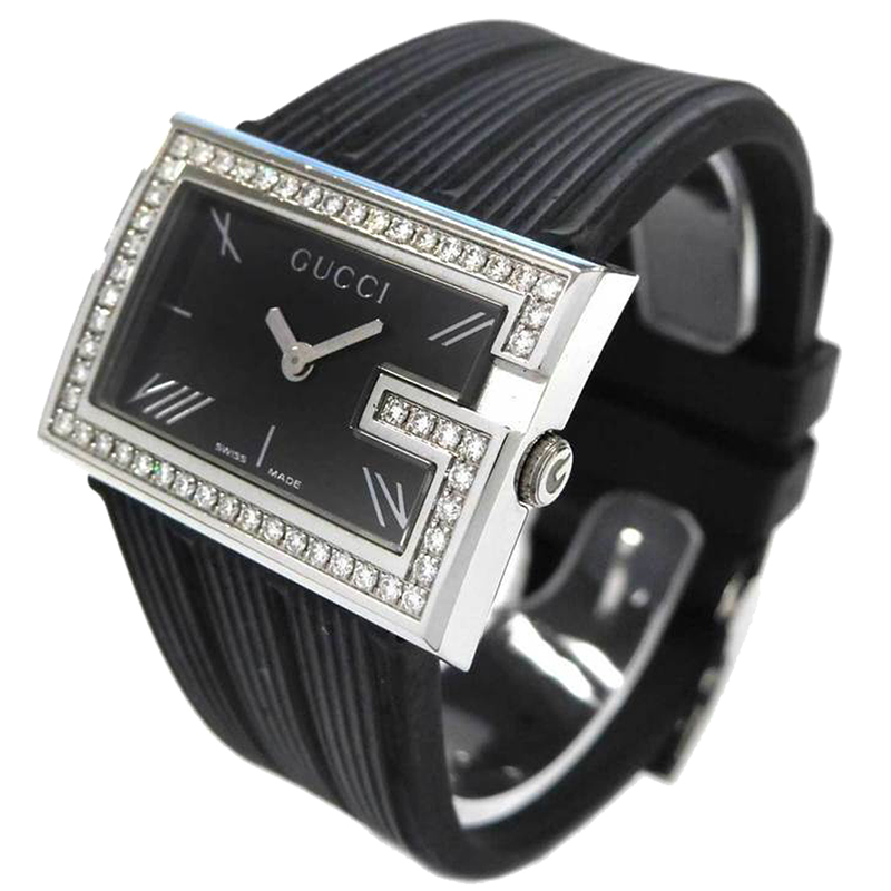

Gucci Black Diamond Stainless Steel and Rubber