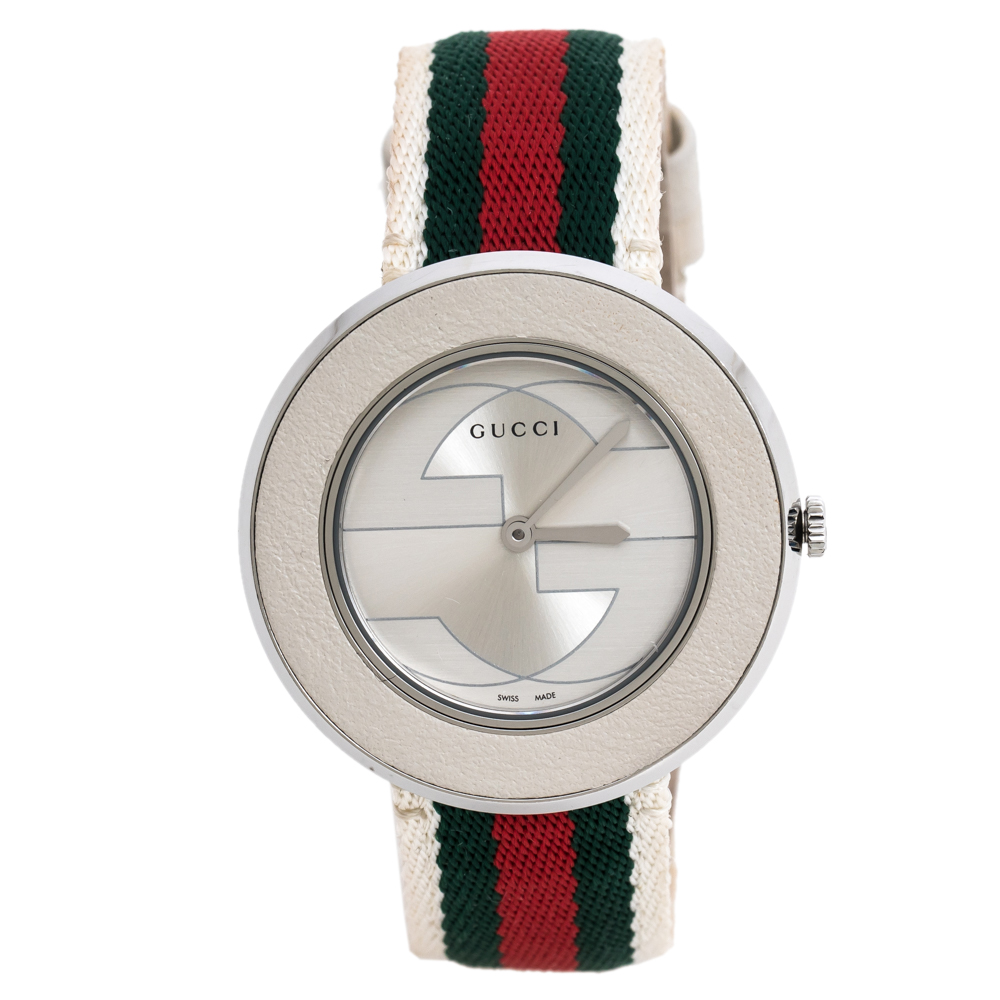 Gucci Silver Stainless Steel U-Play 129.4 Women's Wristwatch 35 mm