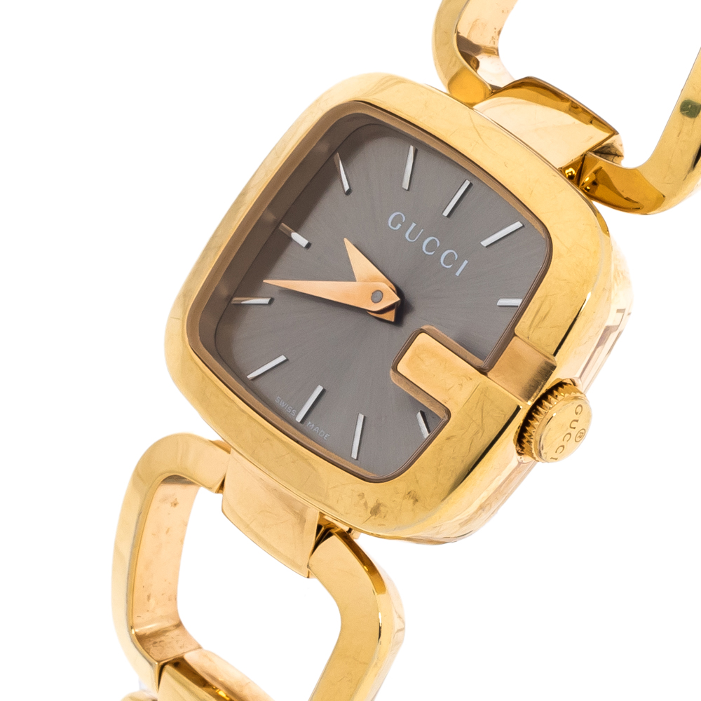 

Gucci Brown Gold Plated Steel G Series