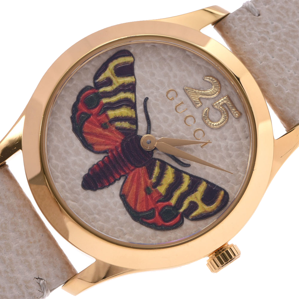 

Gucci Ivory Gold Plated Stainless Steel G-Timeless Bee Quartz Women's Wristwatch, White
