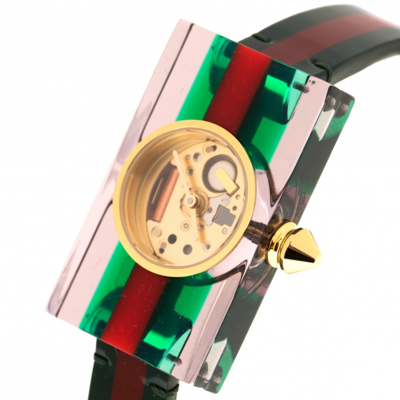 

Gucci Skeleton Plexiglass Gold Plated Stainless Steel and Leather, Green