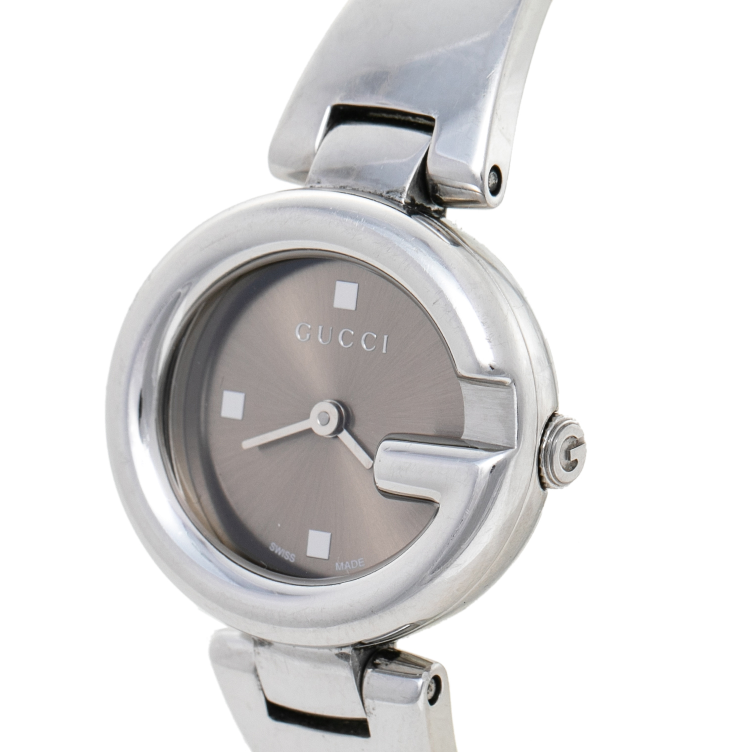 

Gucci Brown Stainless Steel Guccissima, Silver