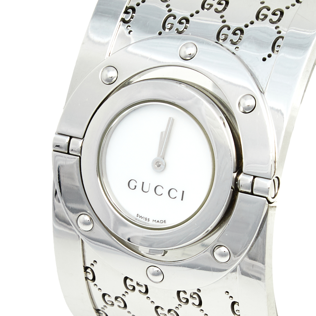 

Gucci White Stainless Steel Twirl YA112424 Women's Wristwatch