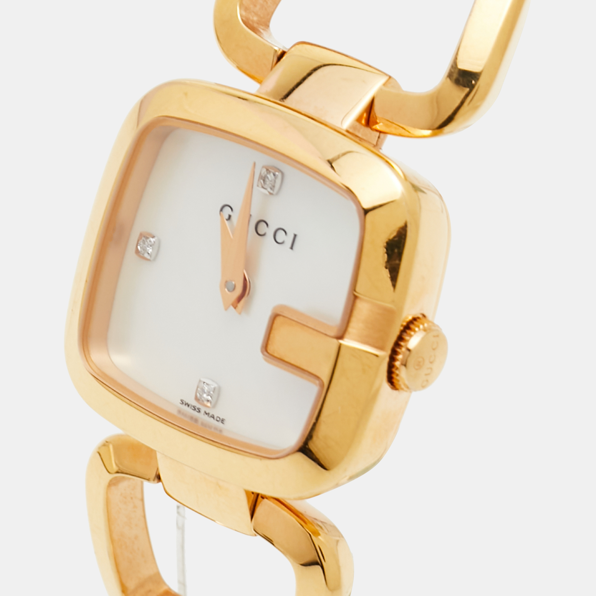 

Gucci Mother of Pearl Rose Gold Plated Stainless Steel G-Series, White