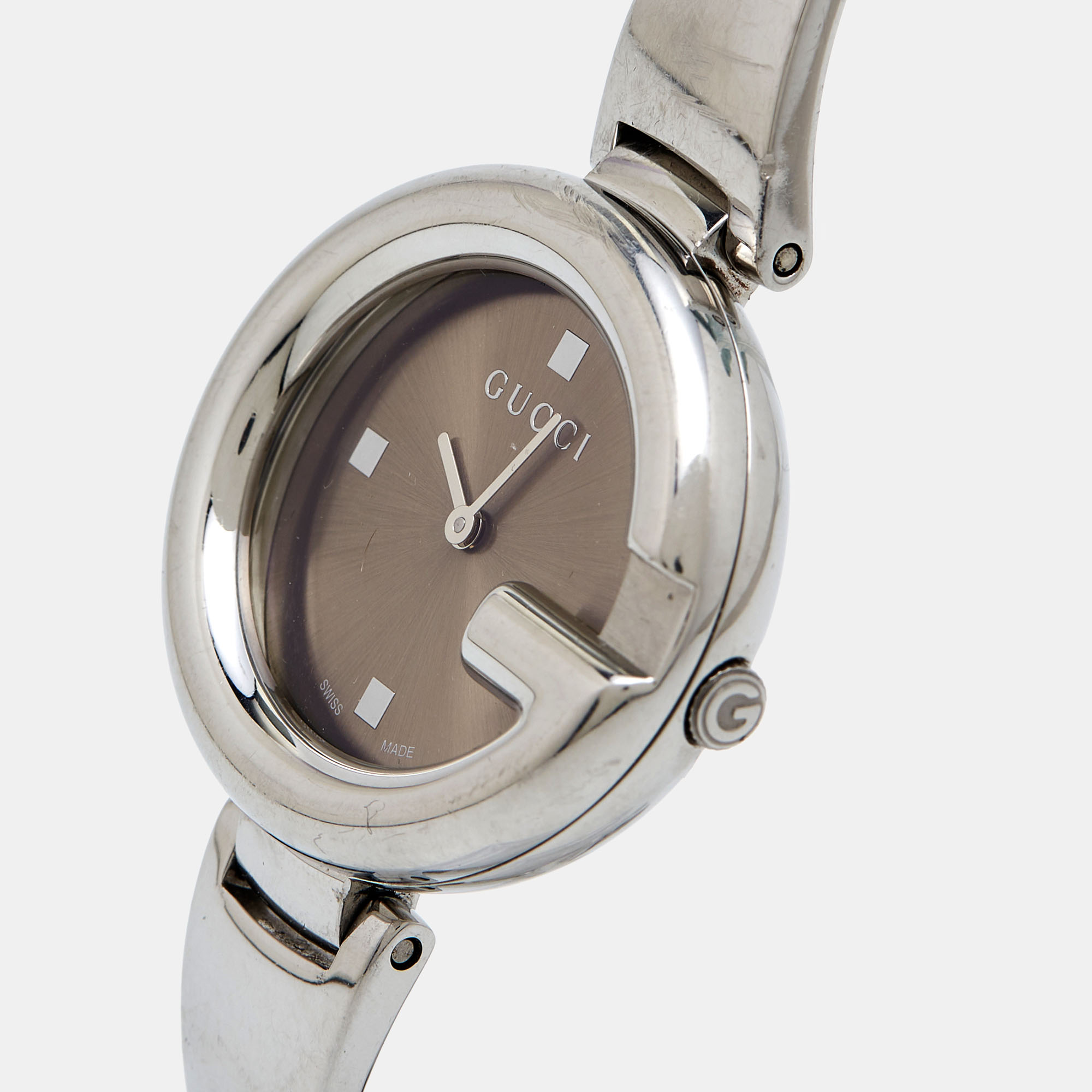 

Gucci Brown Stainless Steel Guccissima YA134302 Women's Wristwatch