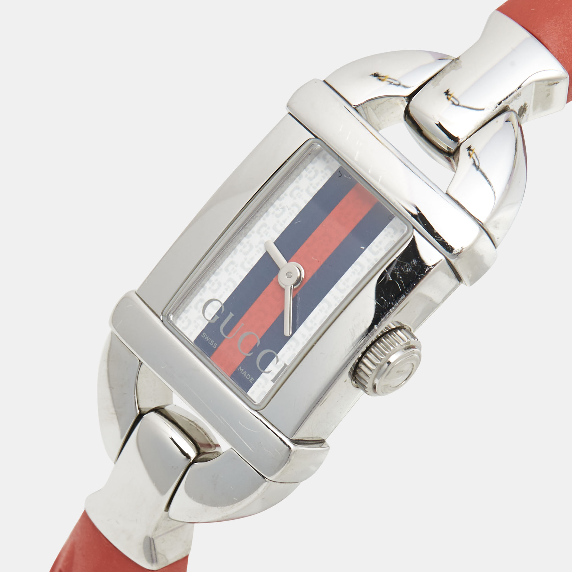 

Gucci Multicolor Stripes Stainless Steel Rubberized Bamboo, Red