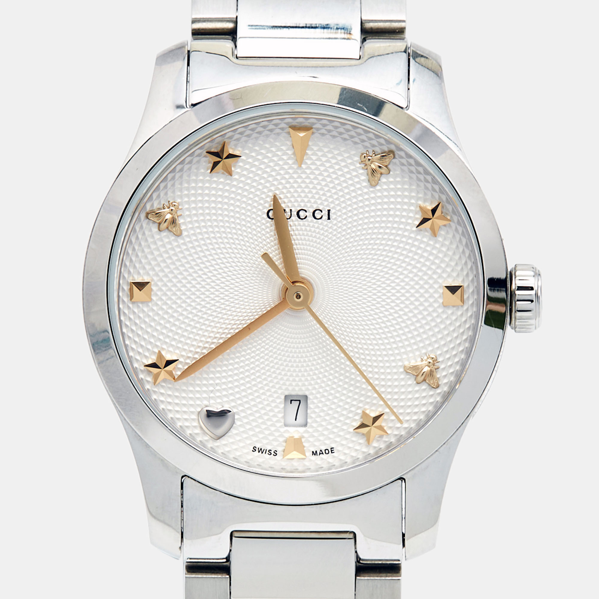 

Gucci Silver Stainless Steel G-Timeless YA126572 Women's Wristwatch