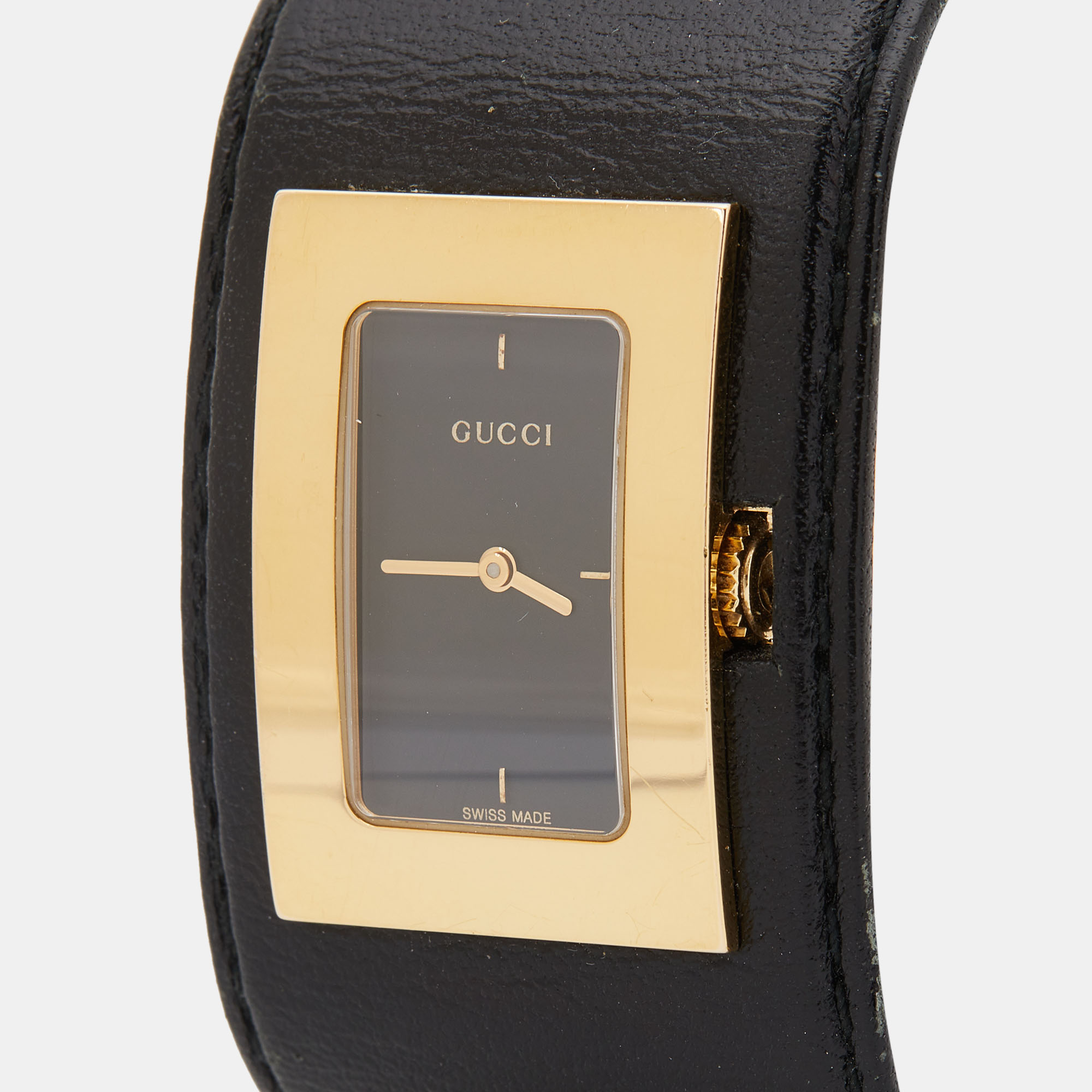

Gucci Gold Plated Stainless Steel Leather, Black