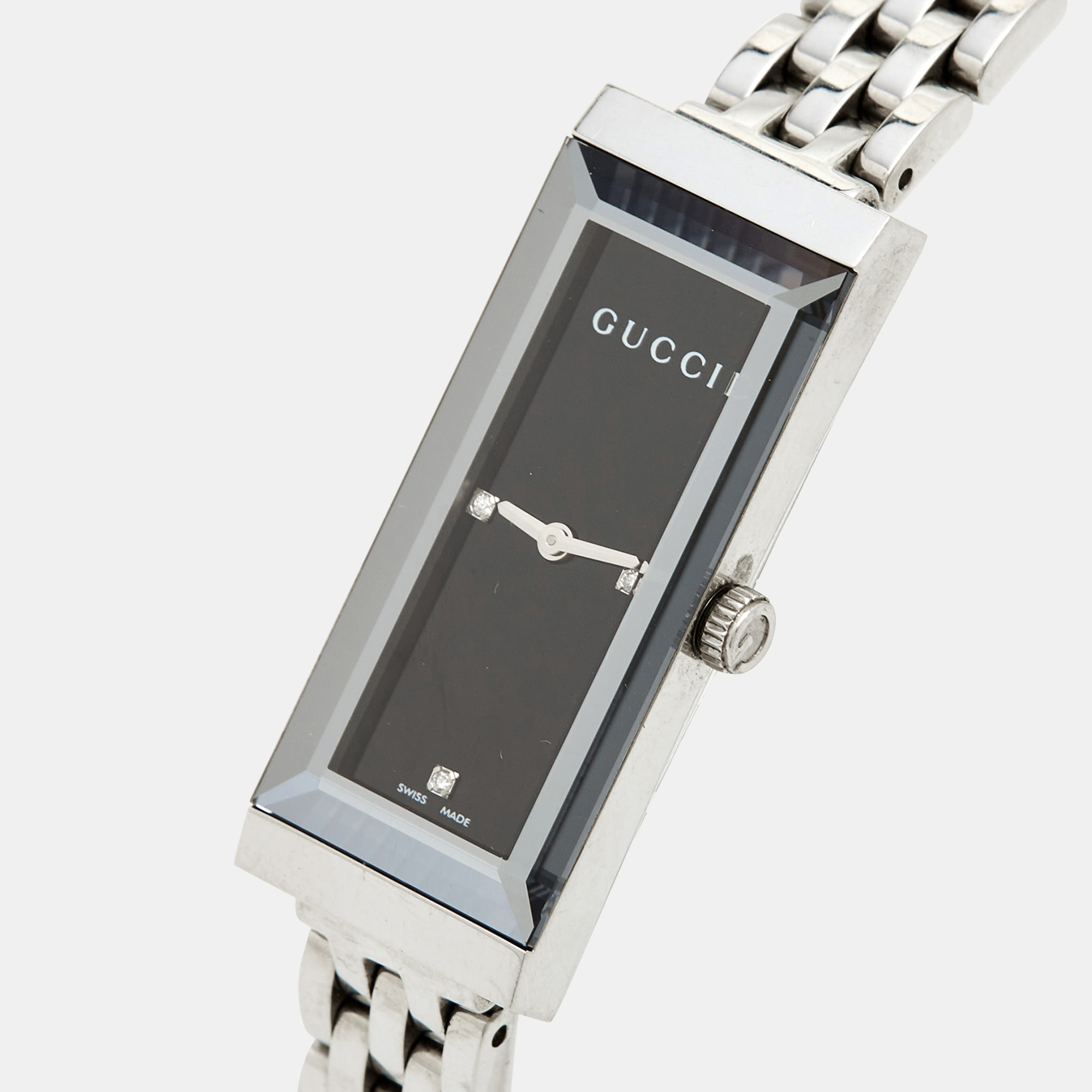 

Gucci Black Diamond Stainless Steel G-Frame YA127504 Women's Wristwatch
