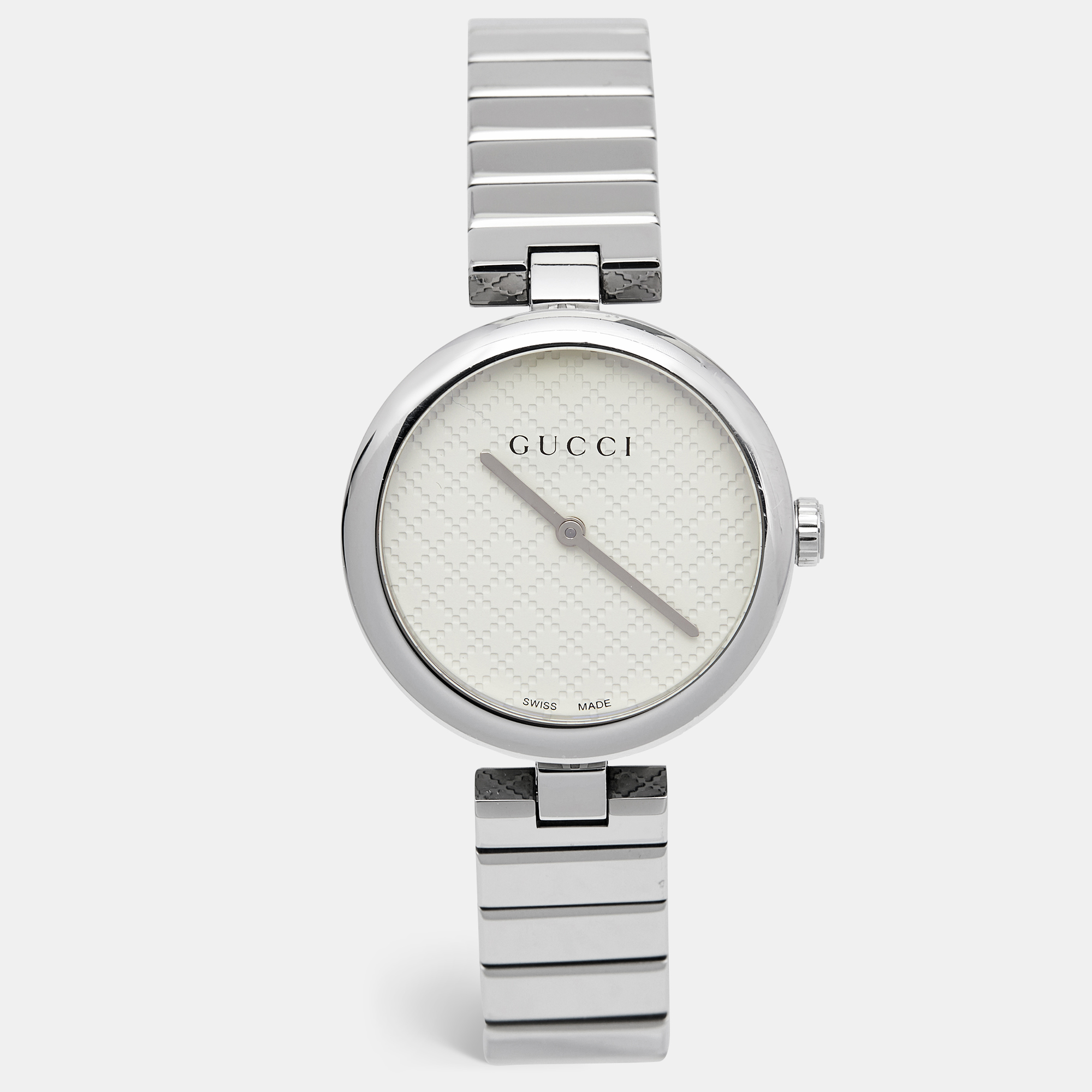 

Gucci White Stainless Steel Diamantissima YA141402 Women's Wristwatch, Silver