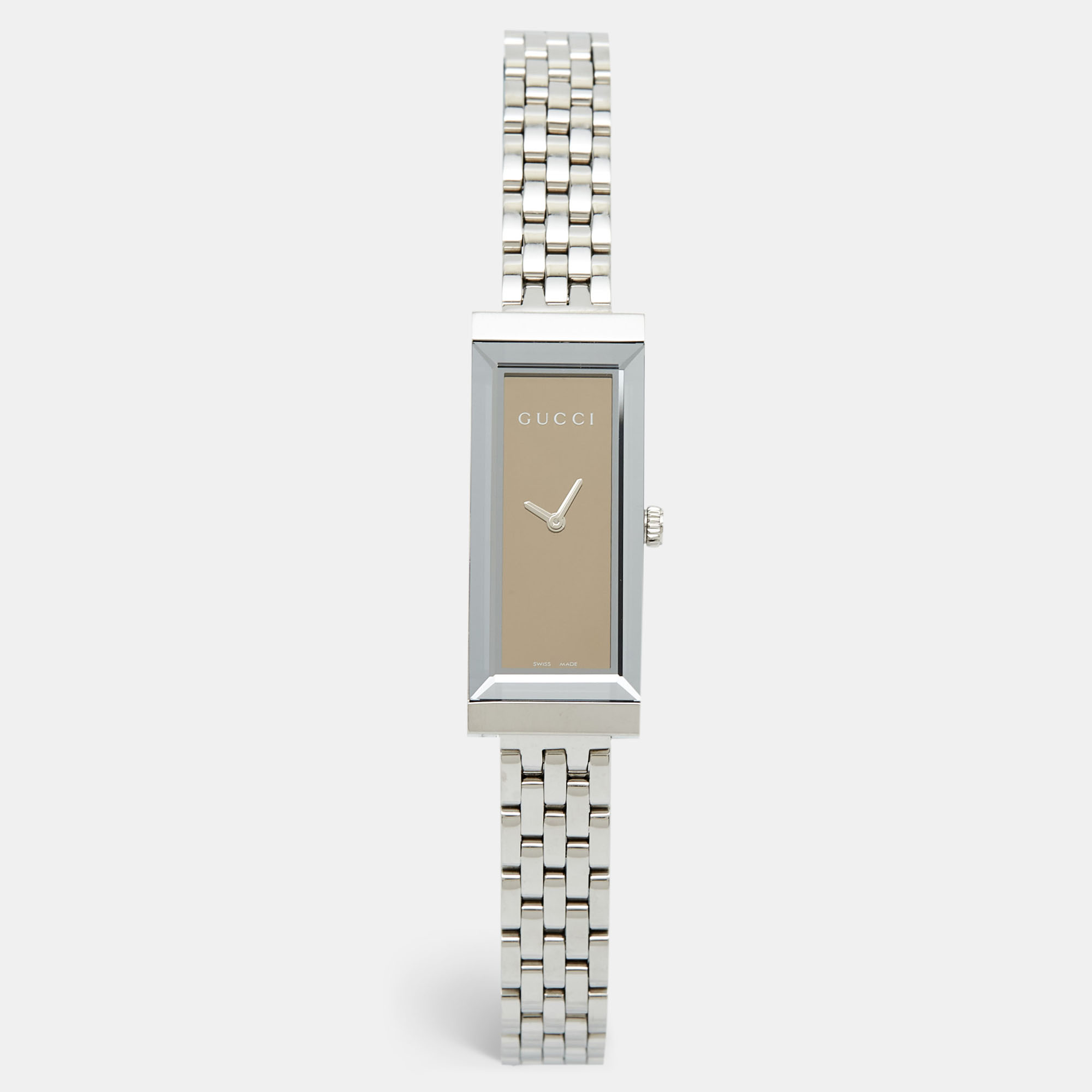 

Gucci Mirror Brown Stainless Steel G-Frame YA127501 Women's Wristwatch