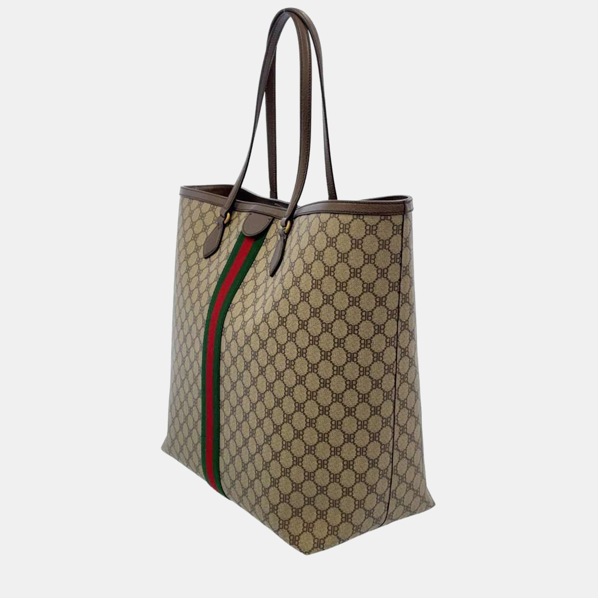 

Gucci x Balenciaga Beige BB Canvas Large Supreme Graffiti Ophidia Tote Bag