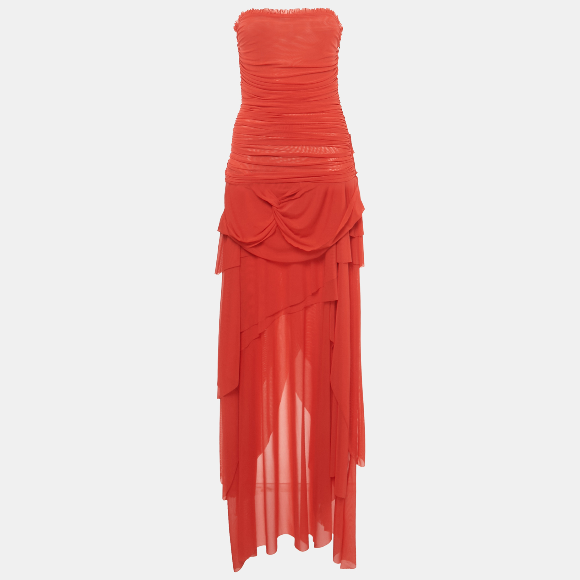 

Guizio Red Mesh Strapless Lyla Twist Dress L