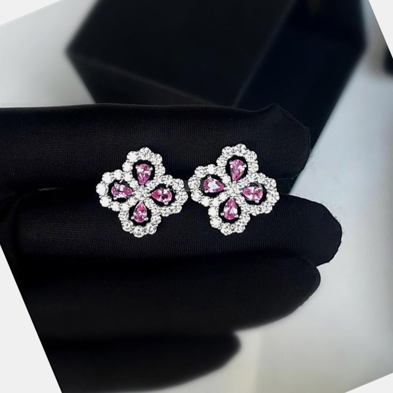 

Harry Winston Platinum Pink Sapphire Diamond Loop Earrings
