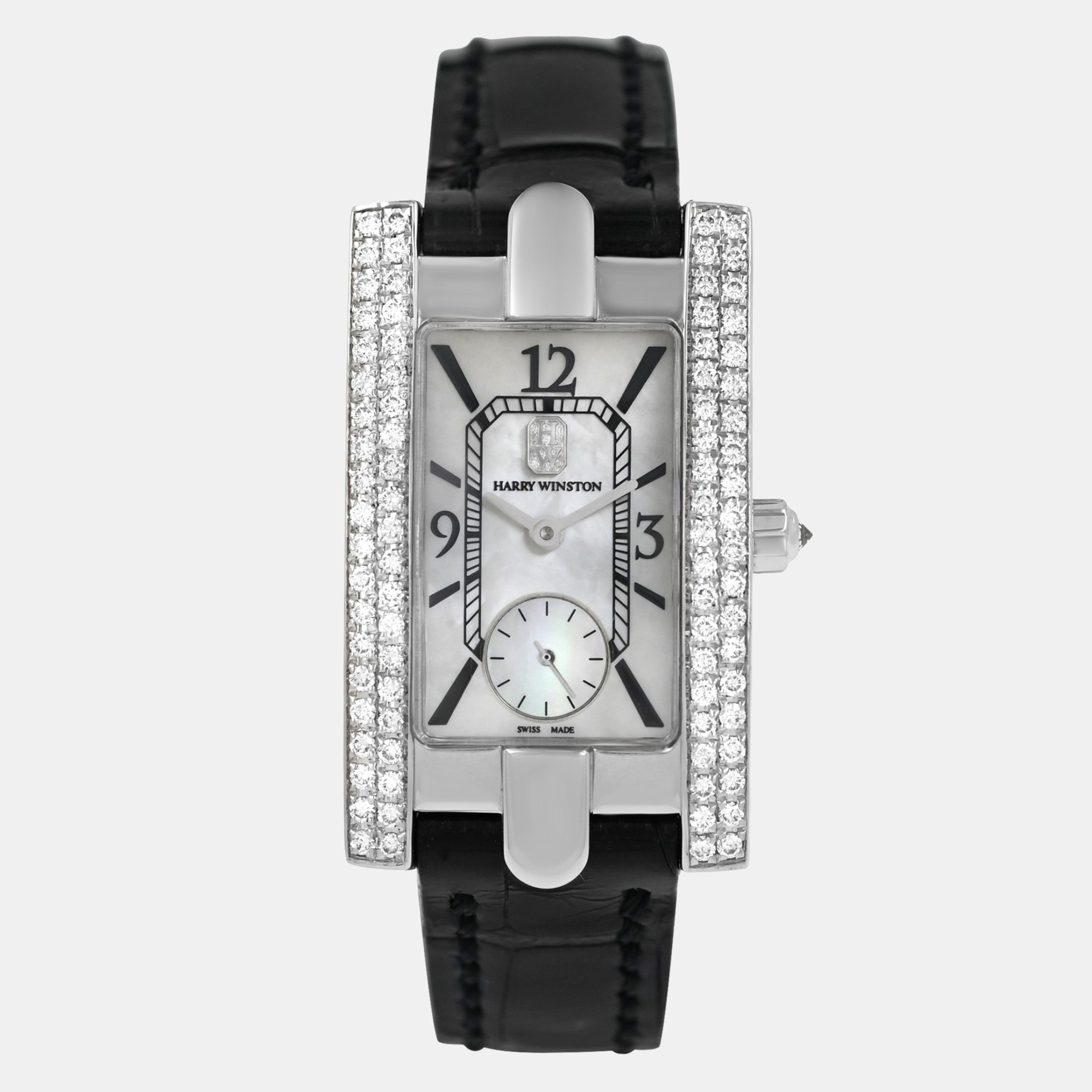 

Harry Winston Avenue 310LQW Quartz Diamond 18K White Gold Women's Wristwatch 21 mm, Silver