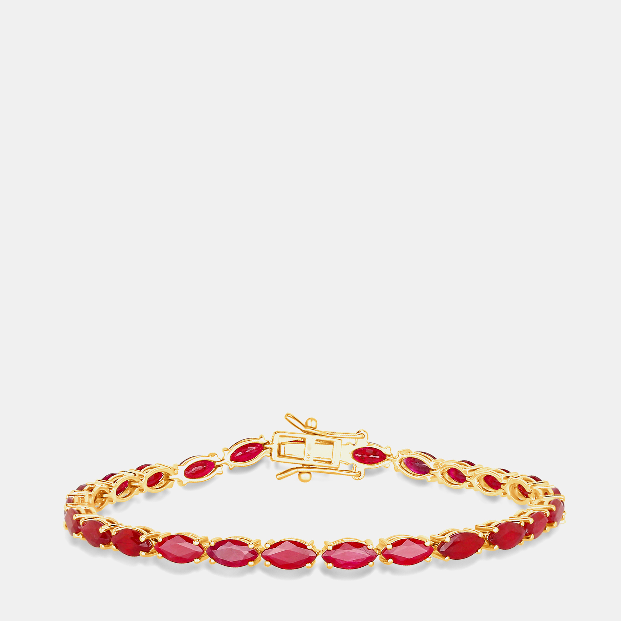 Click to view more detailed imagery on our partner's website Pre-owned Hautefacets 9.50 Cts Ruby 14k Yellow Gold Tennis Bracelet