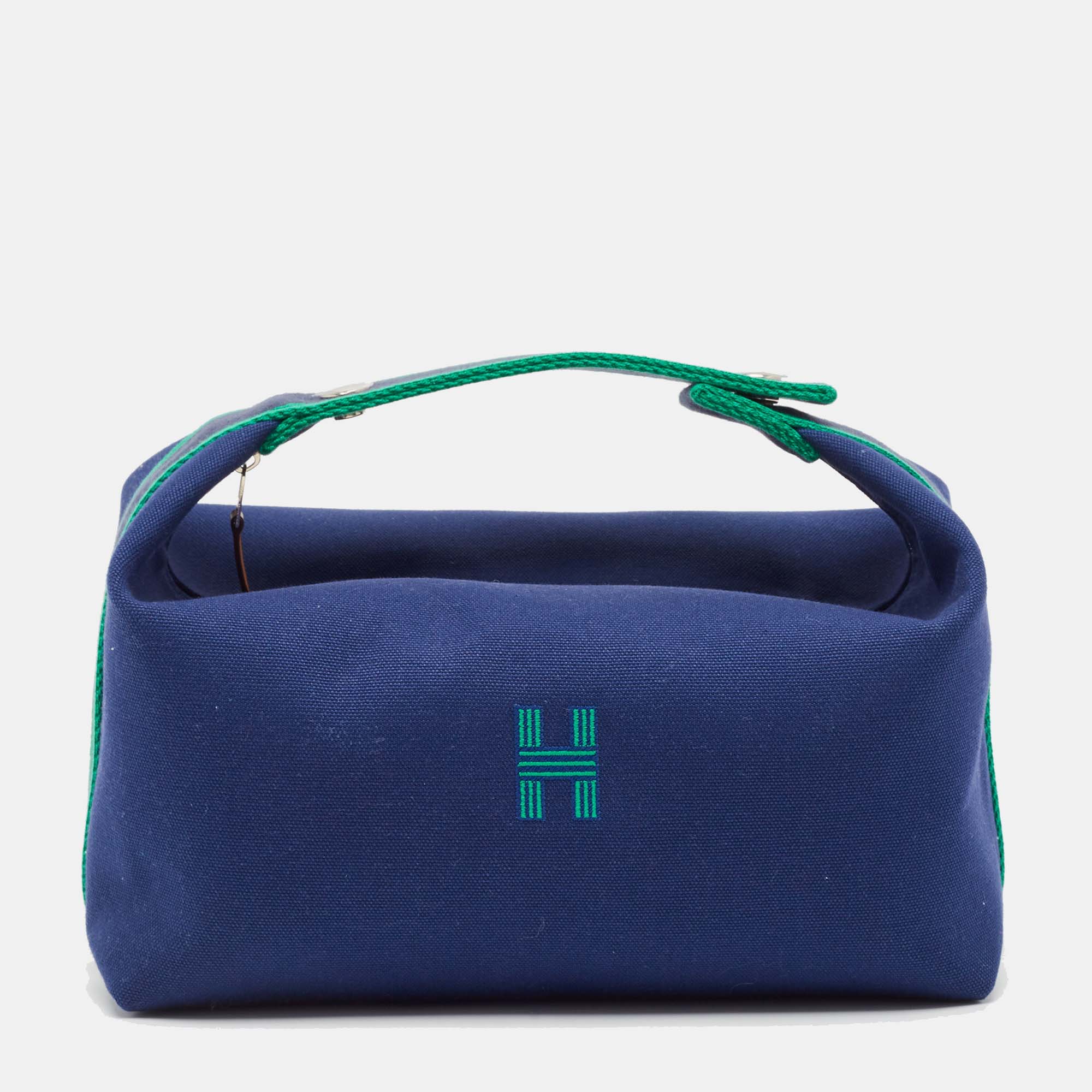 

Hermès Marine Canvas Large Bride-a-Brac Pouch, Blue