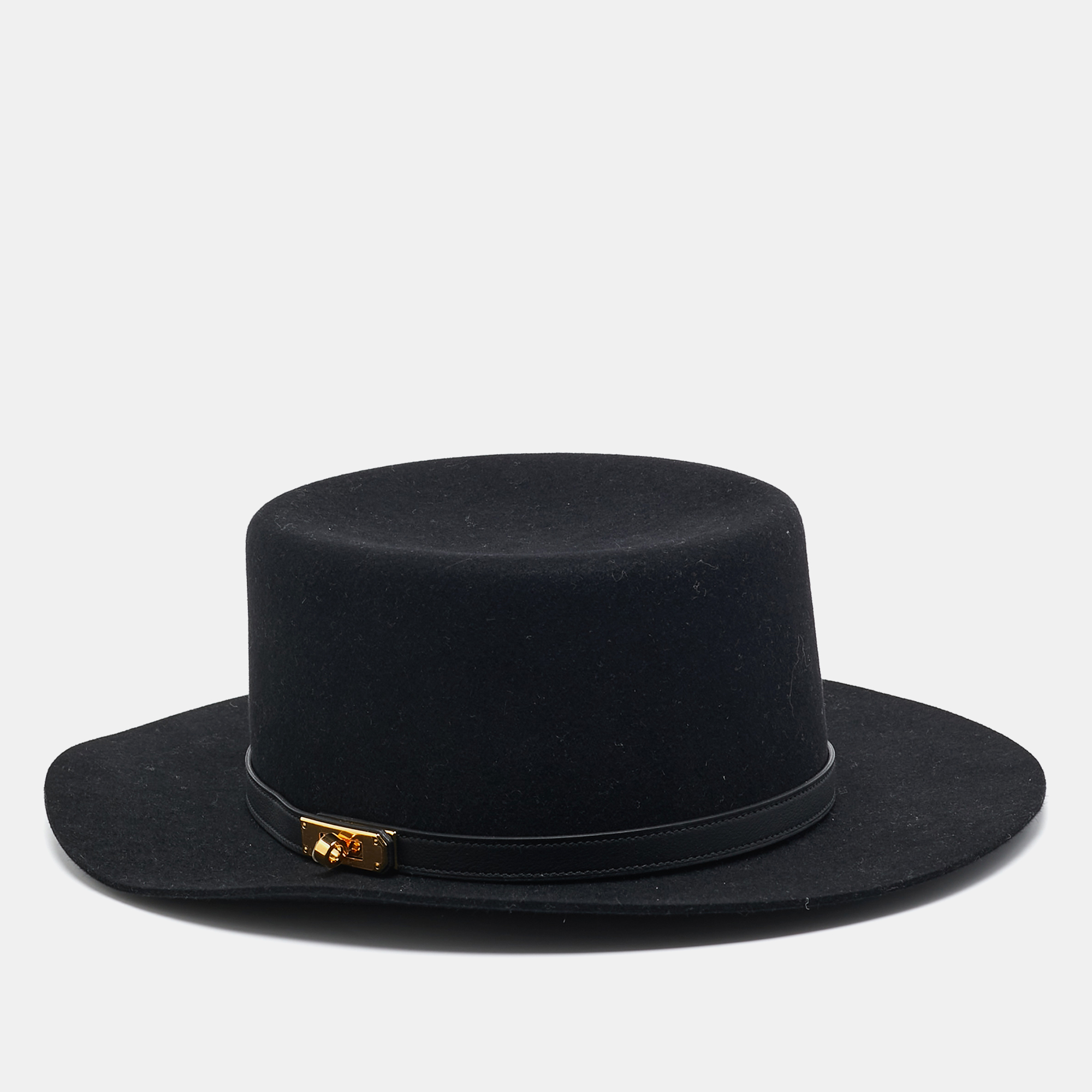 

Hermès Black Rabbit Felt Hampton Hat