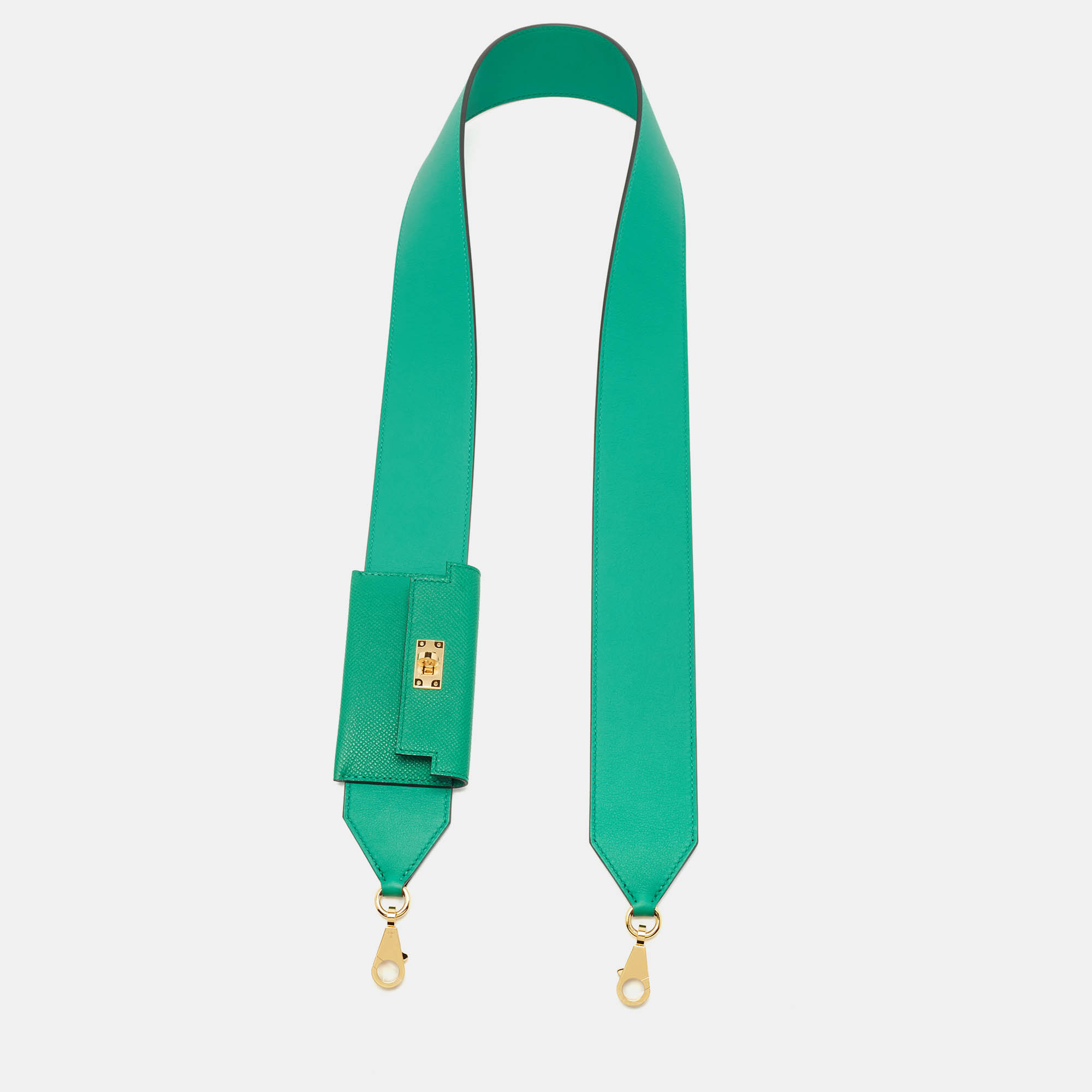 

Hermes Vert Vertigo Epsom and Swift Leather Kelly Pocket Bag Strap, Green