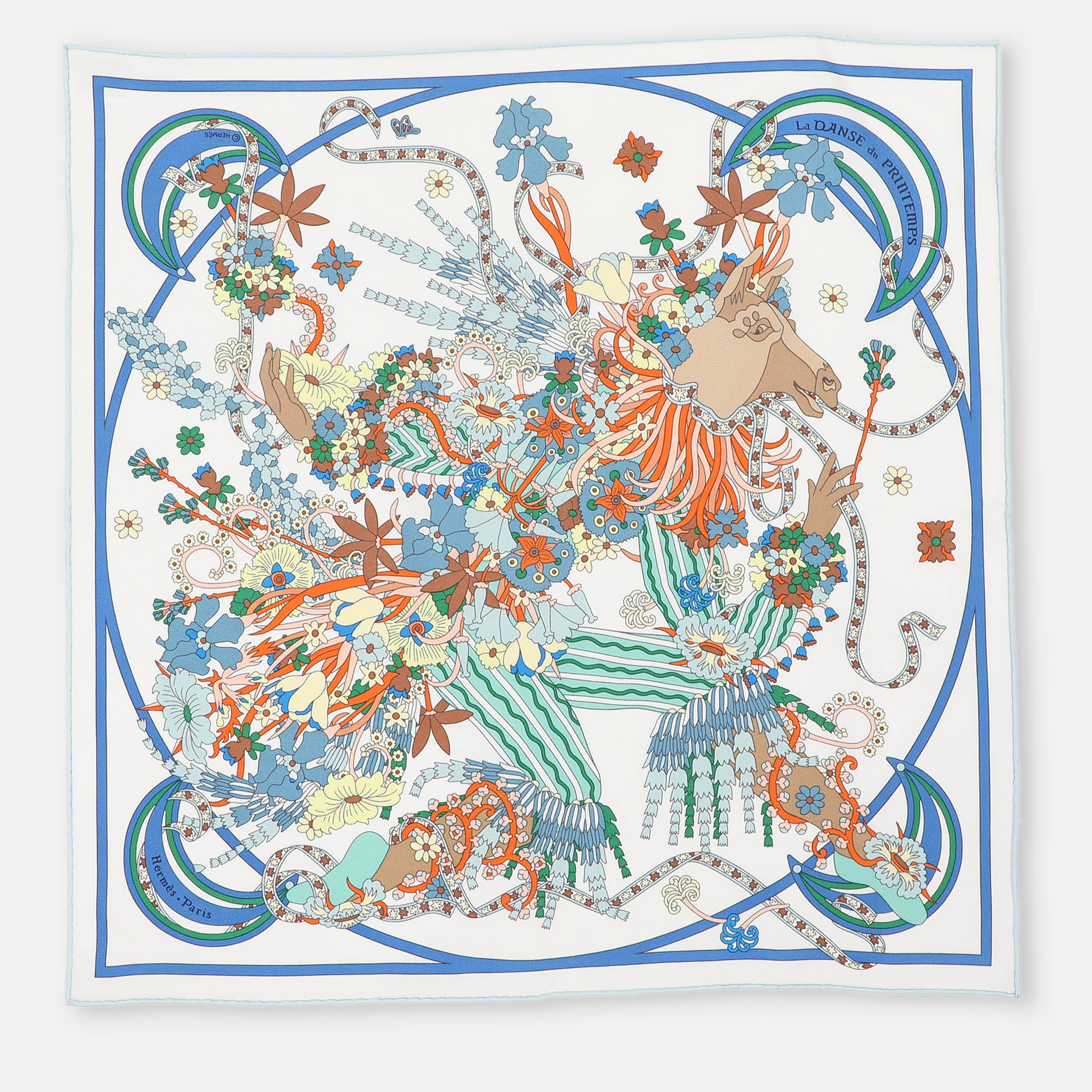 

Hermès Multicolor Silk La Danse Du Printemps Scarf