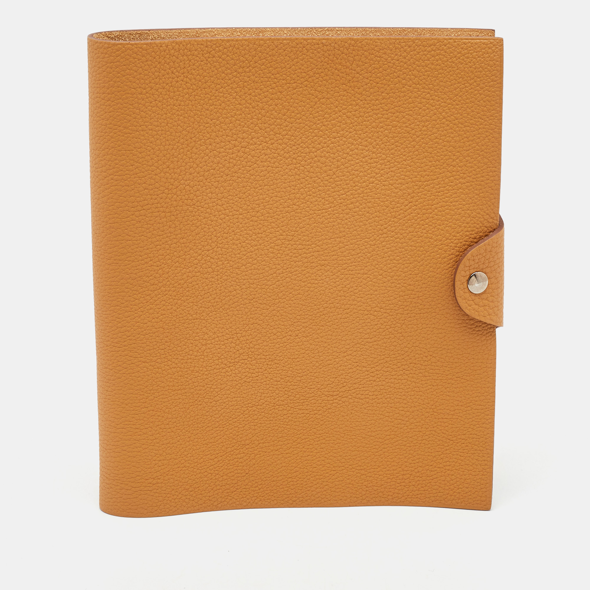 

Hermes Sand Clemence Leather Ulysse MM Notebook Cover, Brown