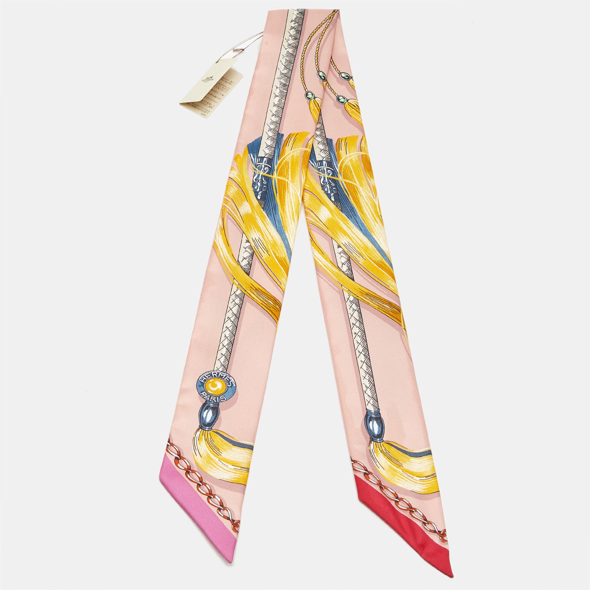 

Hermes Multicolor Printed Silk Twilly