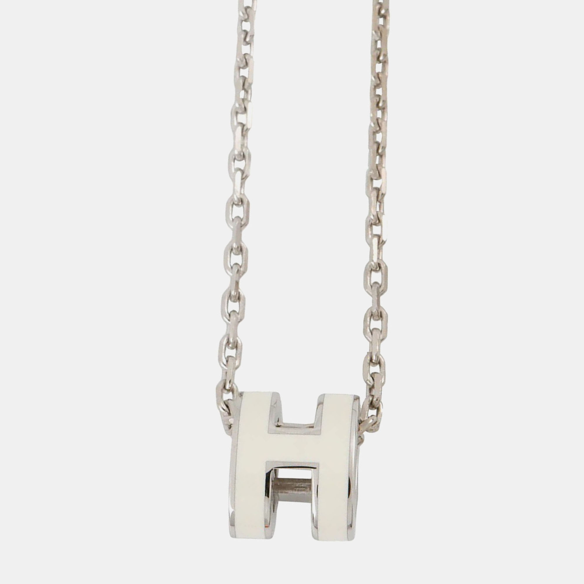 

Hermes Mini Pop Ash White Metal Chain Necklace
