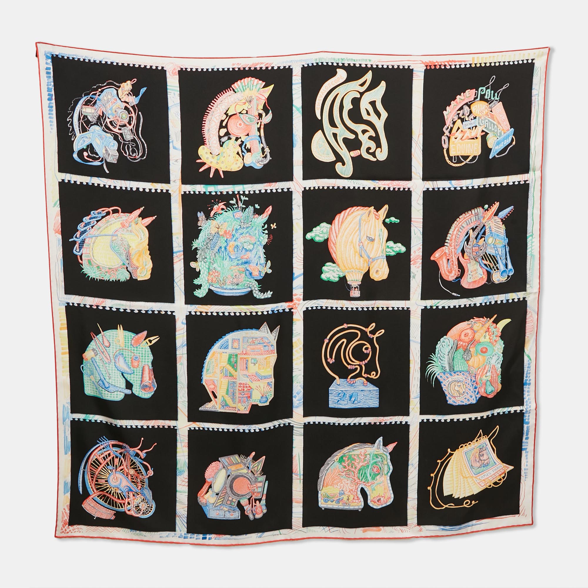 

Hermès Multicolor Chevaloscope Silk Scarf