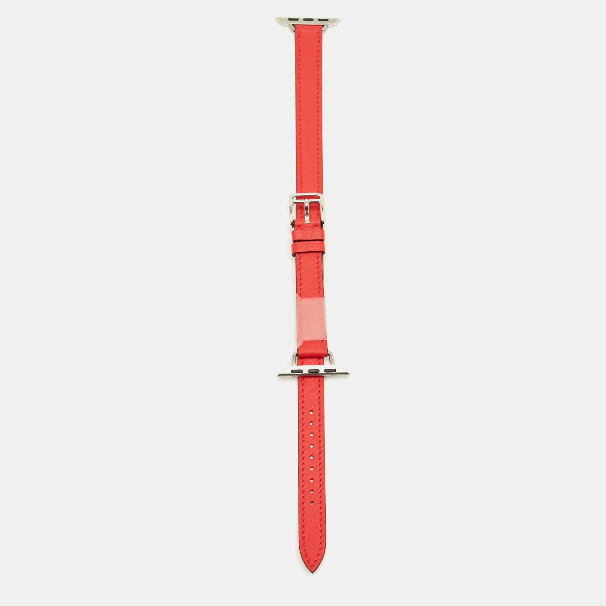 Click to view more detailed imagery on our partner's website Pre-owned Hermes Rouge Radieux Swift Leather Apple Watch Strap 40 Mm In Red