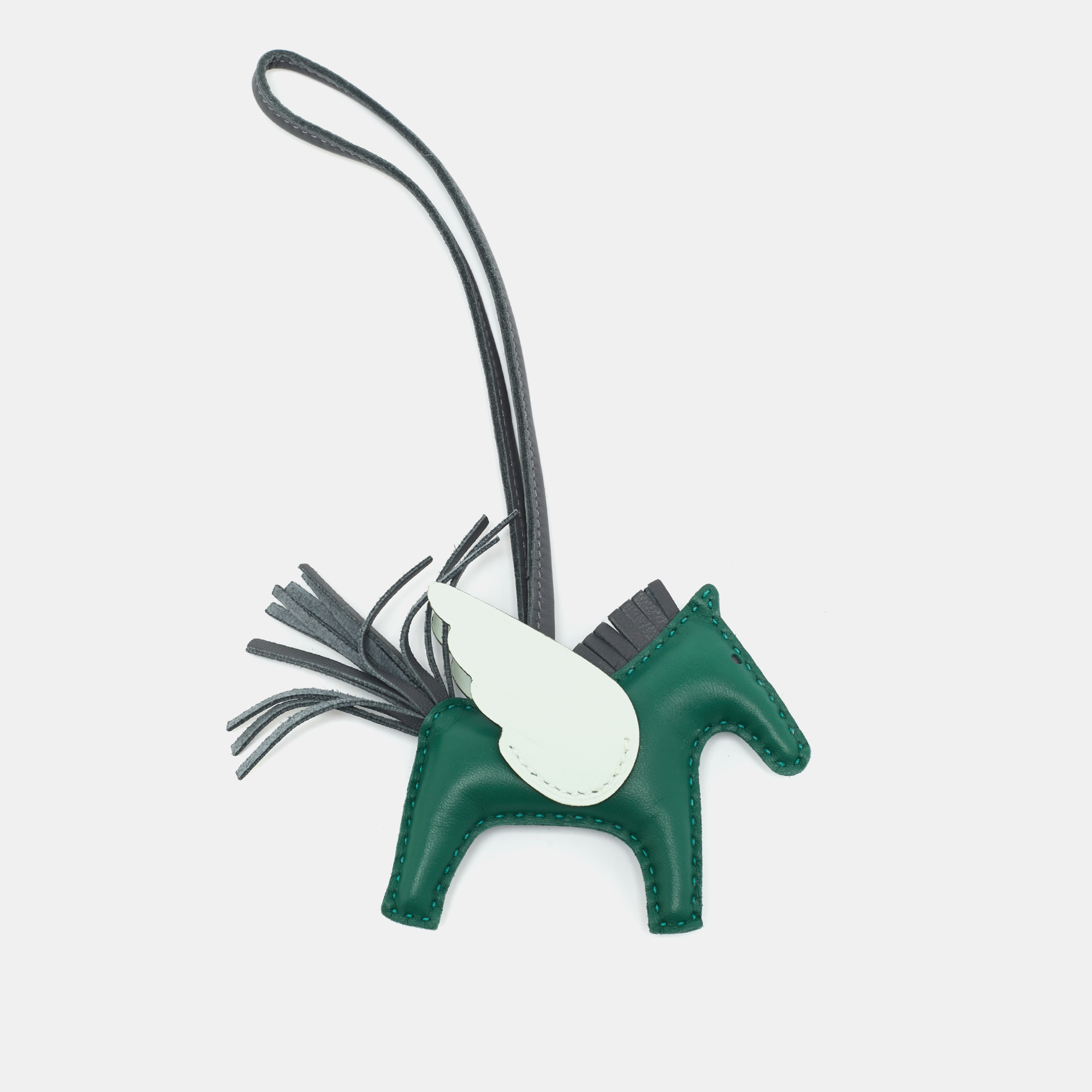 Pre-owned Hermes Hermès Rodeo Pegase Pm Bag Charm Vert Moyen/ardoise/vert Peppermint Milo Leather In Multi