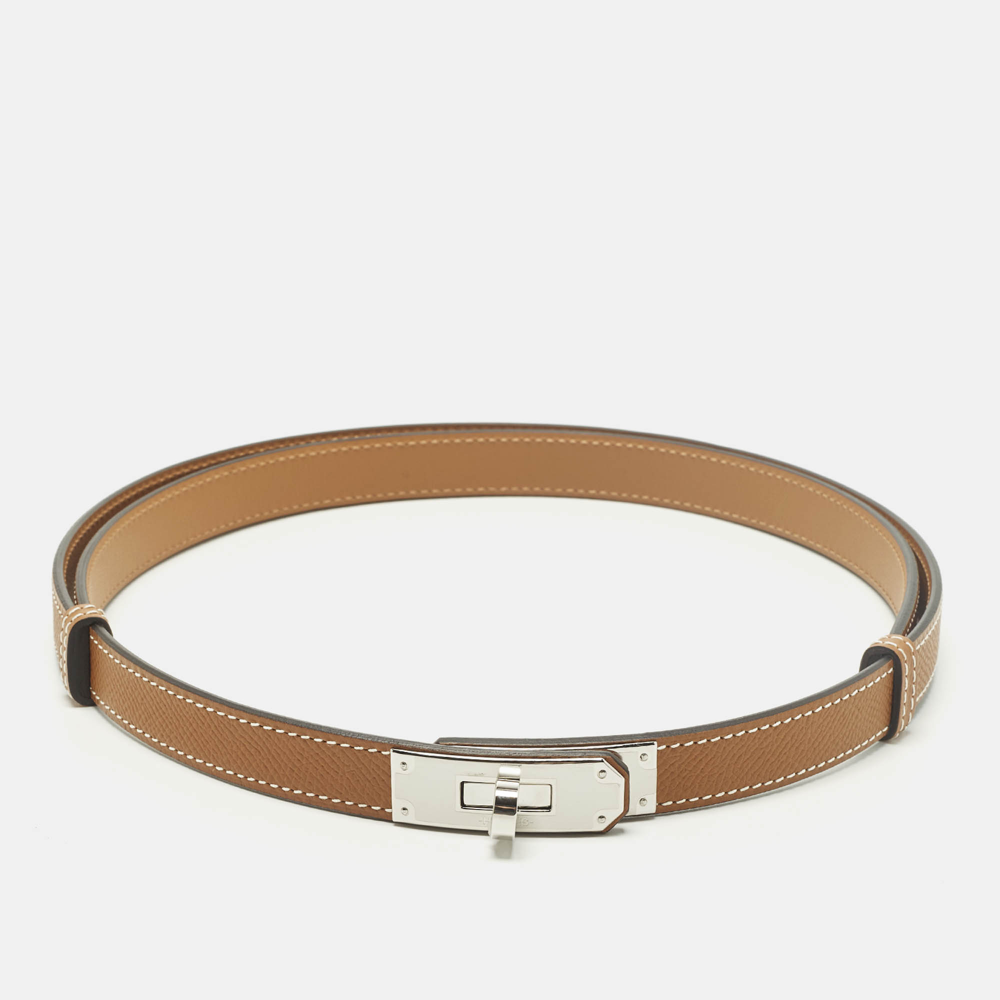 

Hermes Kelly Belt Gold Epsom Leather, Brown
