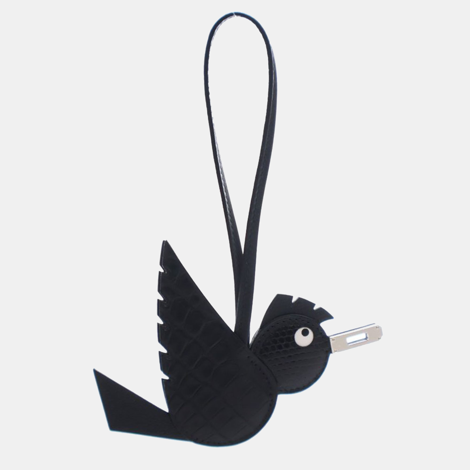 

Hermes Birdy Black Alligator Lizard Charm