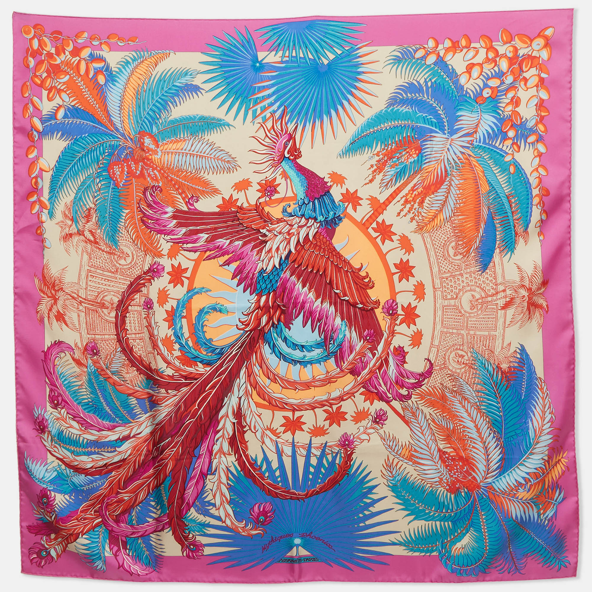 

Hermès Violet Mythiques Phoenix Silk Scarf, Purple