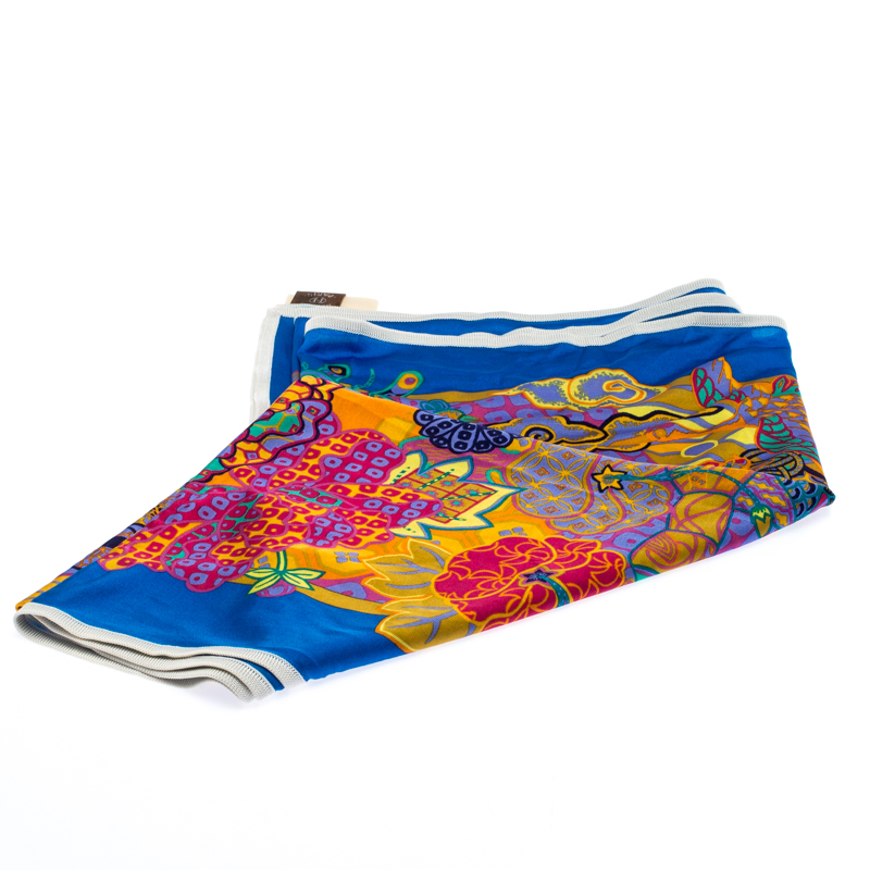 

Hermes Multicolor Urashima Taro Printed Silk Jersey Scarf