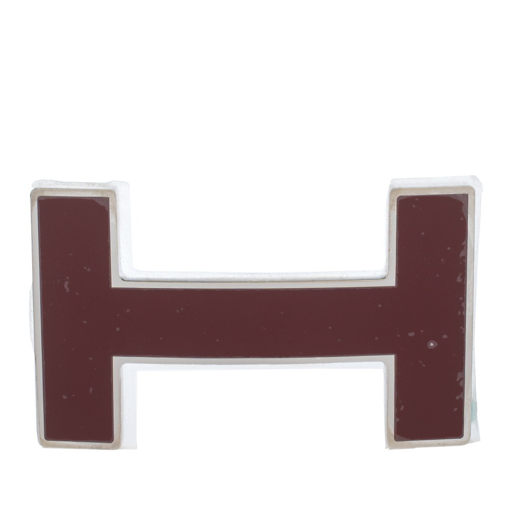 Pre Owned Hermes Rouge H Quizz H Belt Buckle