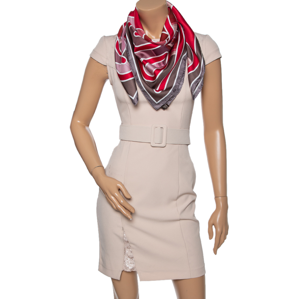 

Hermes Red & Rouge Melodie Chromatique Silk Scarf