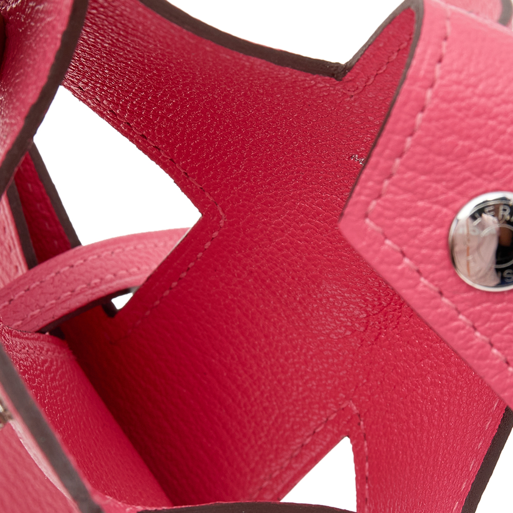 

Hermes Rose Lipstick Cherve Leather H Tag Phone Case, Pink