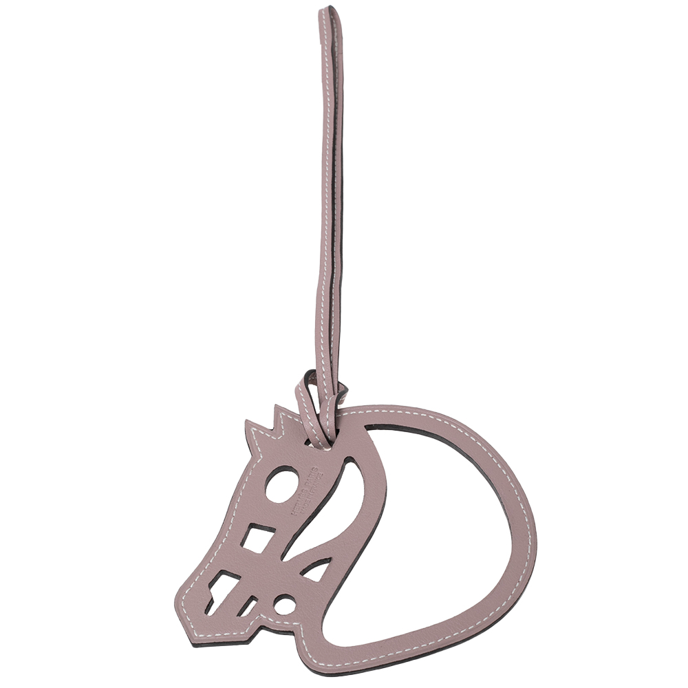 

Hermes Old Rose Leather Paddock Cheval Horse Bag Charm, Pink