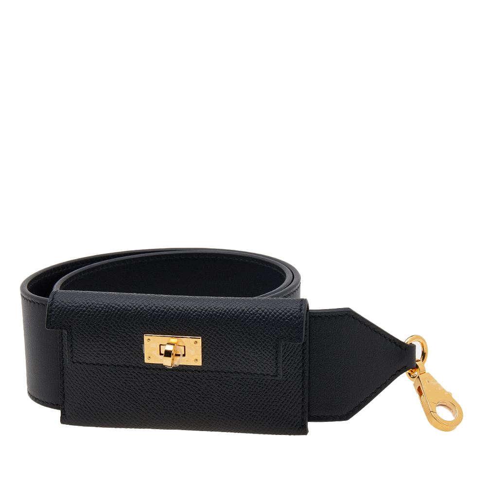 

Hermes Noir Swift/Epsom Pocket Kelly Shoulder Strap, Black