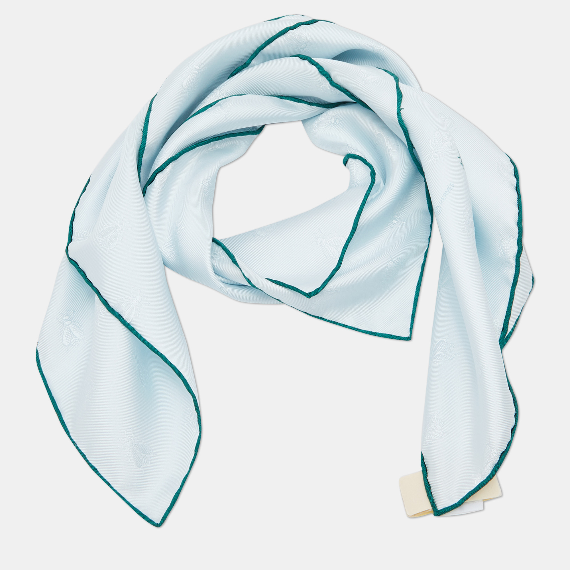 

Hermes Light Blue Bee Printed Silk Square Scarf