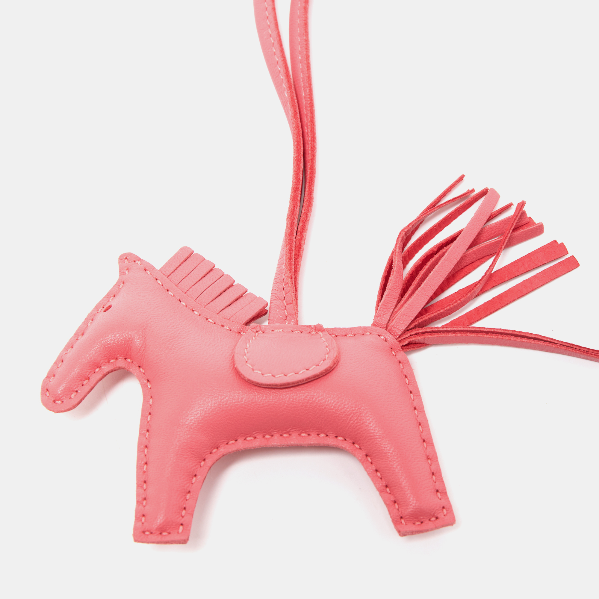 

Hermes Rose Azalee Milo Leather Rodeo Grigri Bag Charm PM, Pink