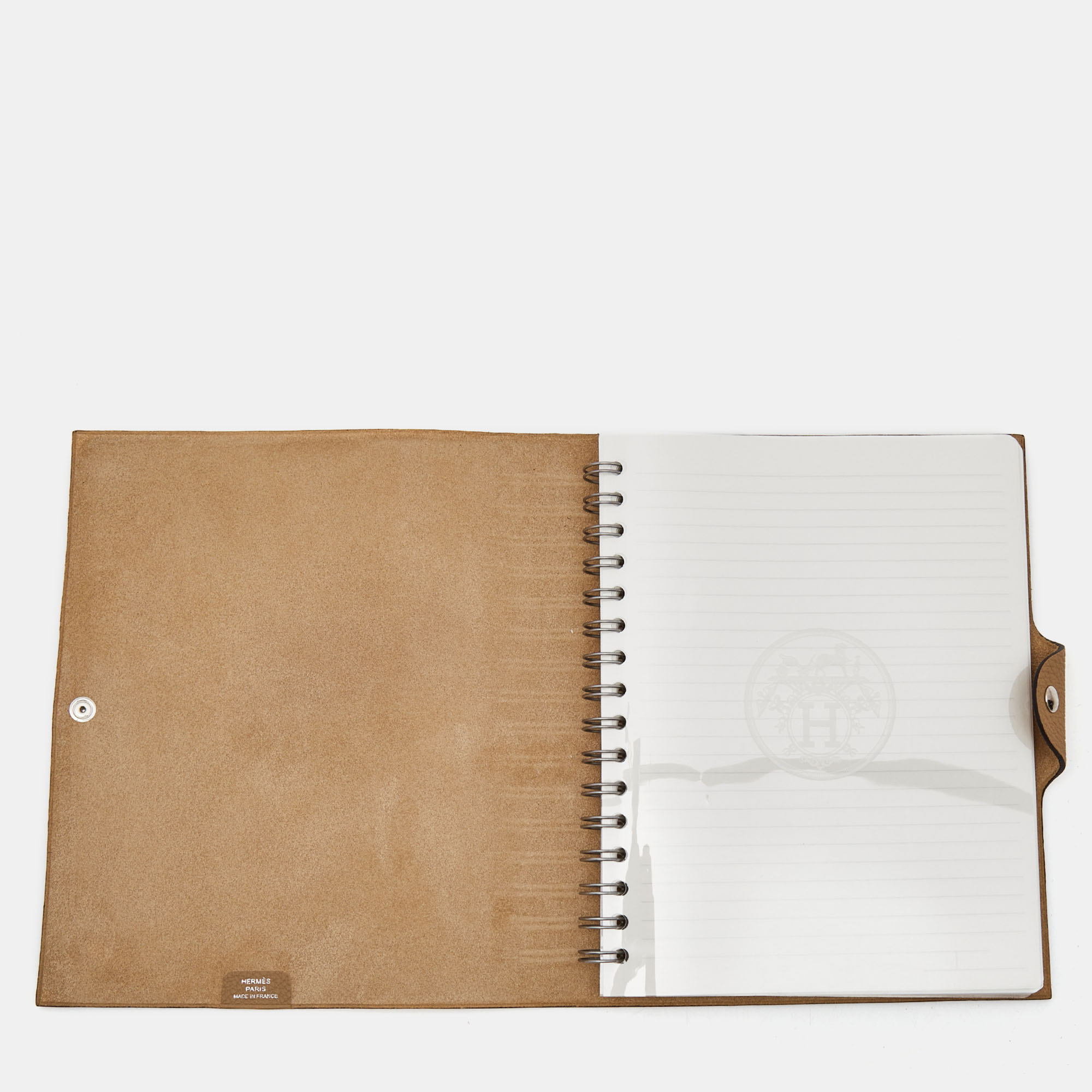

Hermes Chai Togo Leather Ulysse MM Notebook Cover, Beige