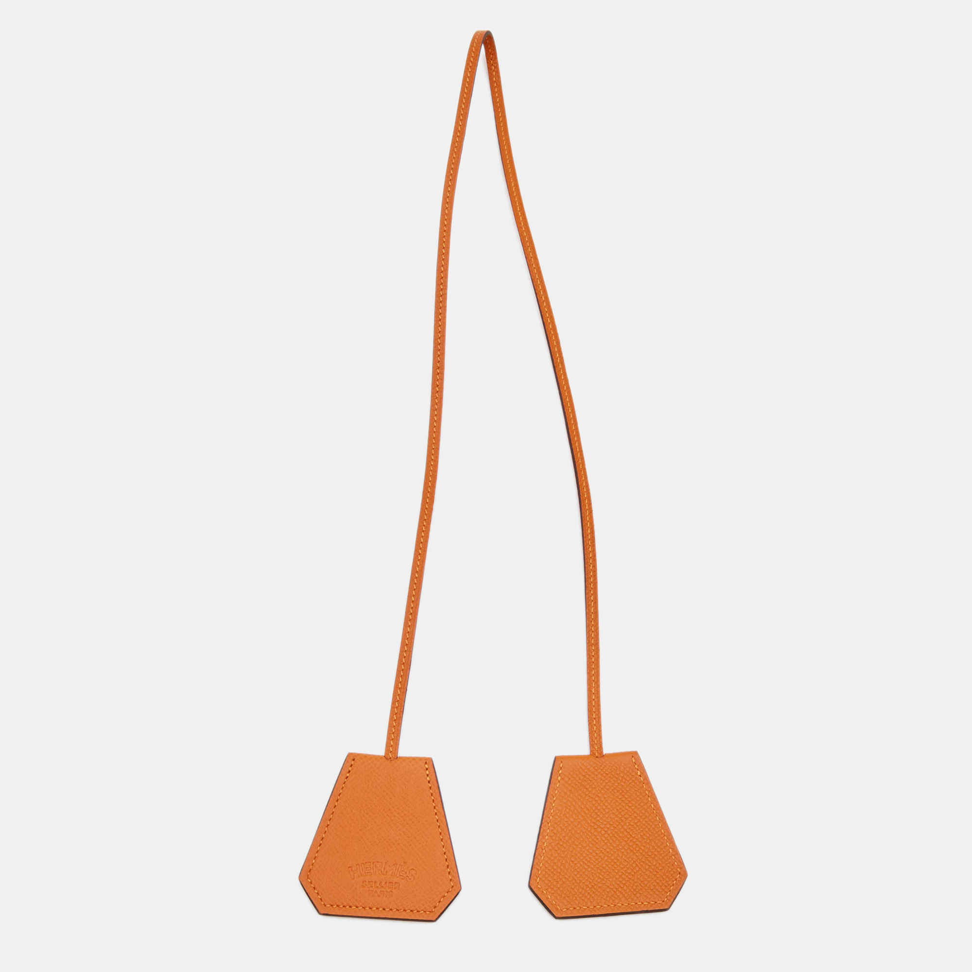 

Hermès Orange Epsom Leather Hat Clip