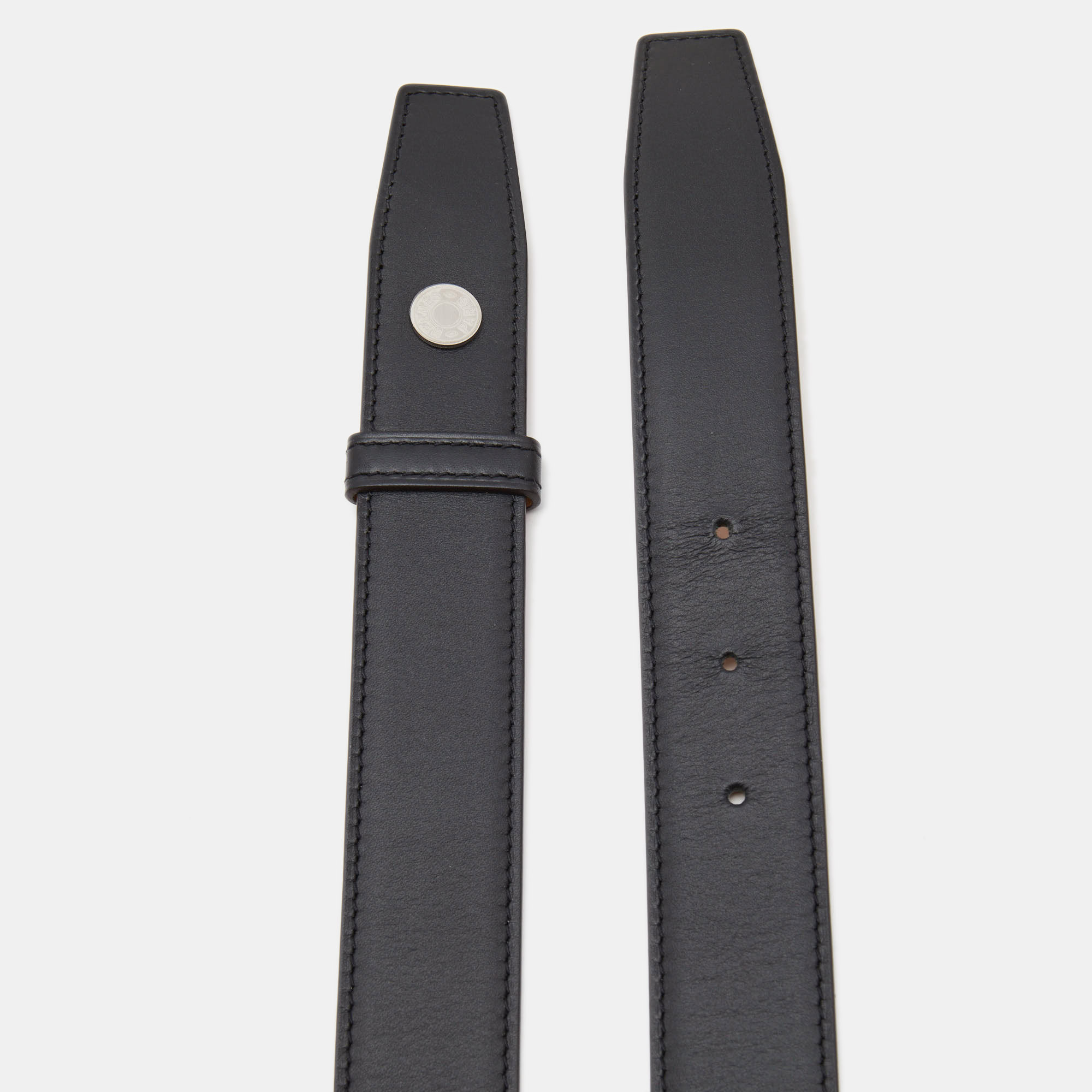 

Hermes Black Leather Portland Belt Strap