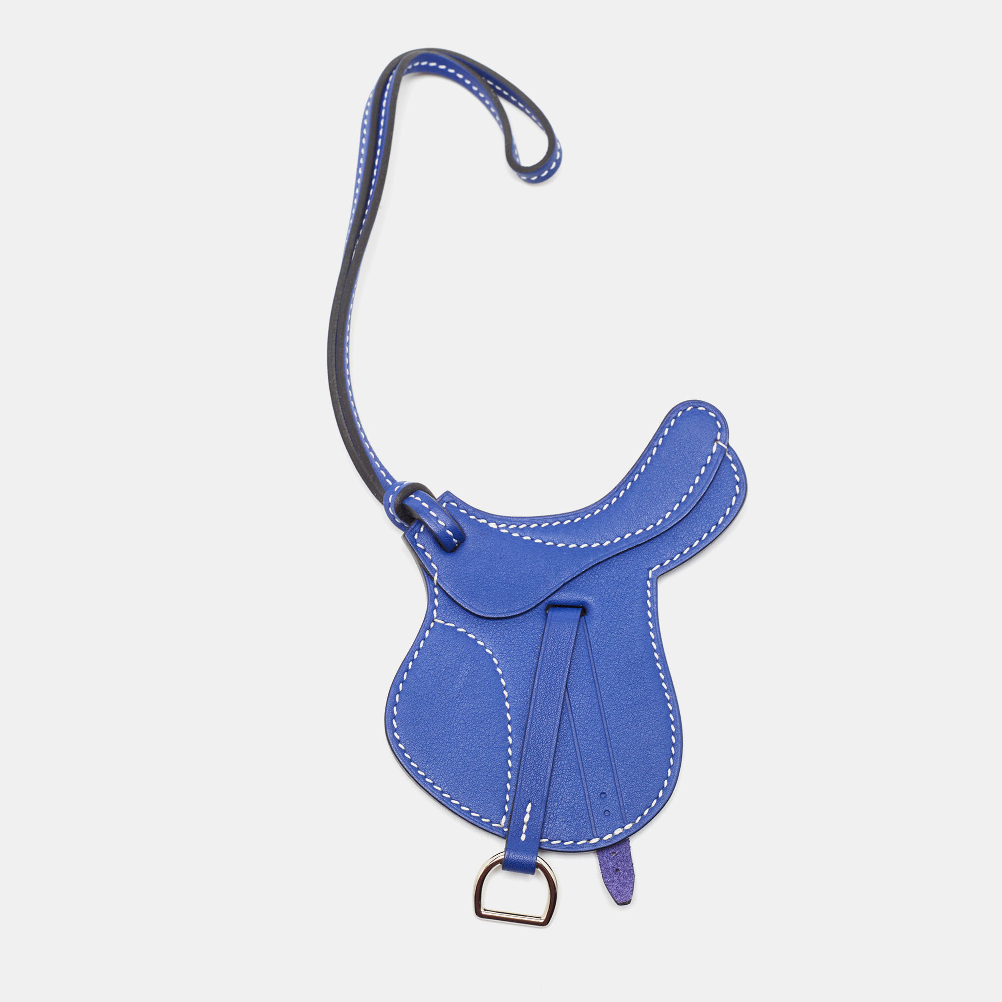

Hermes Bleu Saphir Swift Leather Paddock Selle Horse Saddle Bag Charm, Blue