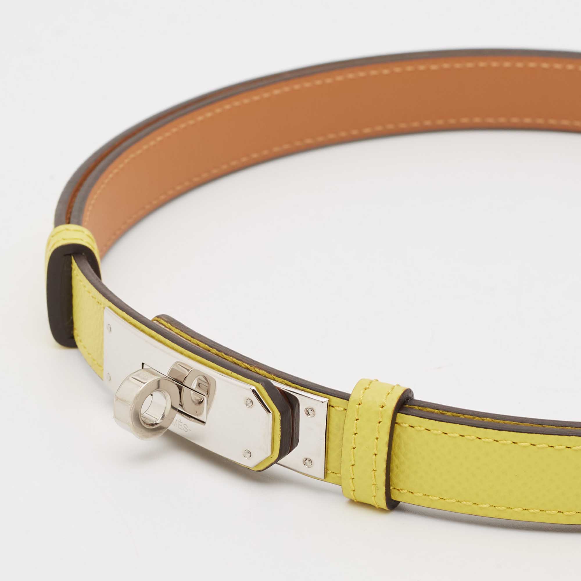 

Hermès Jaune Citron Epsom Leather Kelly Belt, Yellow