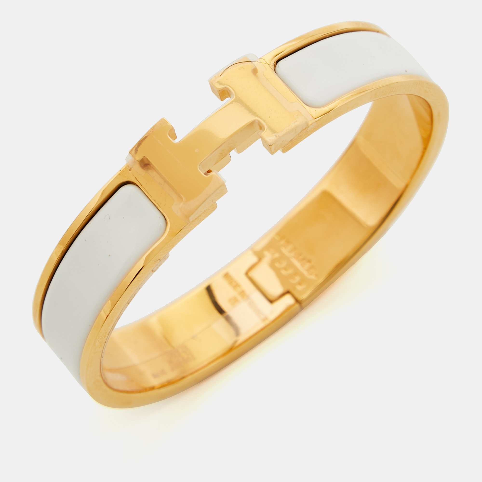 

Hermès Clic H Enamel Gold Plated Bracelet
